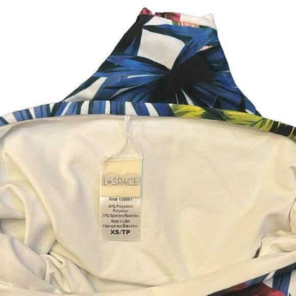 L Space NWOT Rebel Bikini Floral Leaf Multi Color 2 Piece Swimsuit M/XS Bottom - Picture 6 of 7